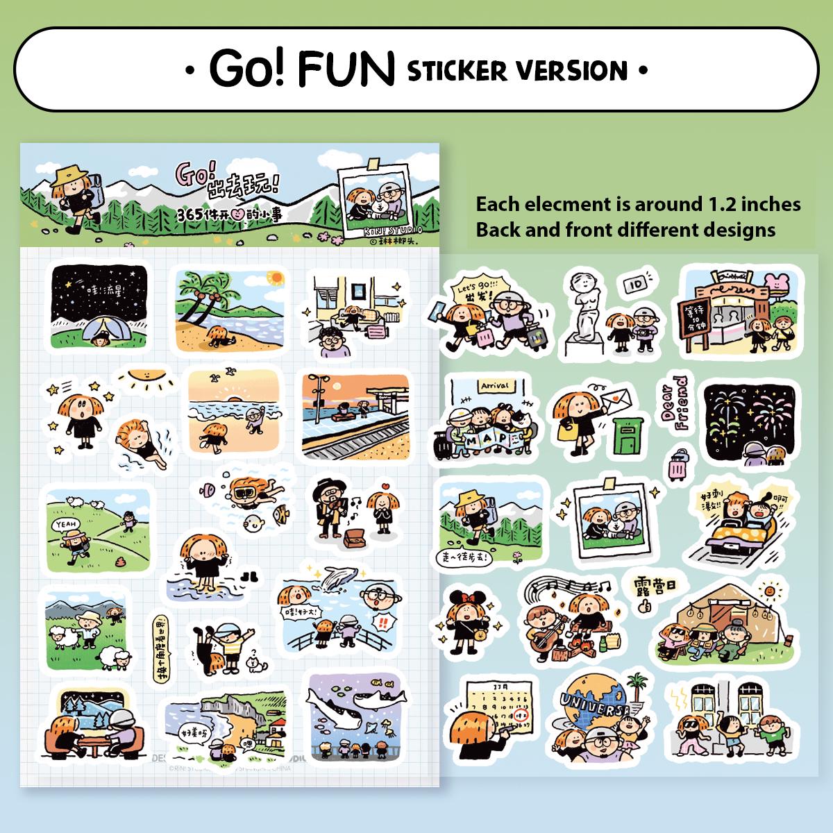 Having fun Stickers | Solo fun | Party fun | Go fun | Vol 15