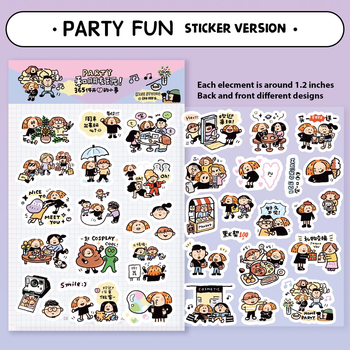 Having fun Stickers | Solo fun | Party fun | Go fun | Vol 15