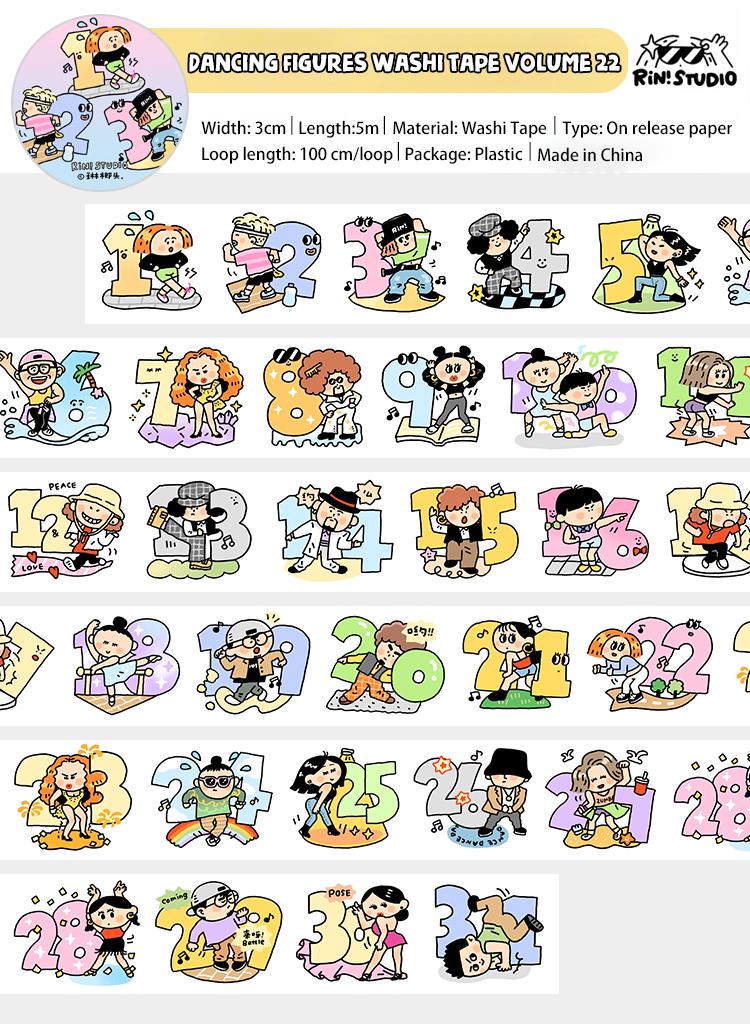 Washi Tape - Dance Club | Number | Vol 22