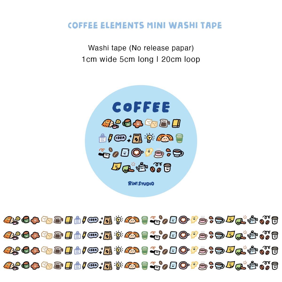Mini Washi Tape - Coffee Elements | Vol 46E