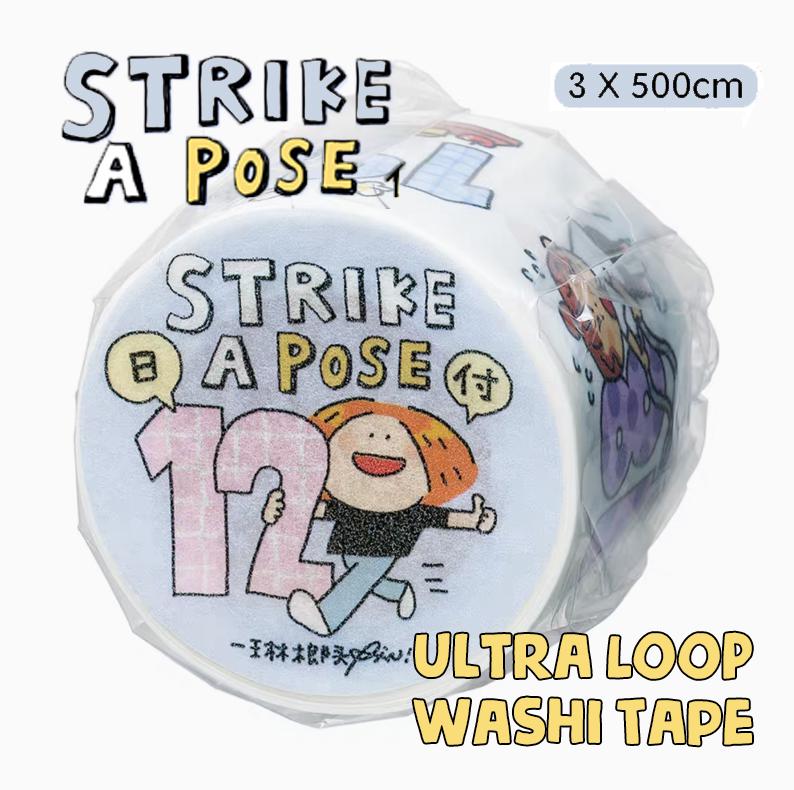 Strike a Pose Washi Tape: Numbered Kawaii Journaling Tape