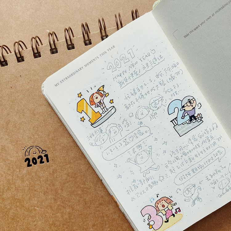 Strike a Pose Washi Tape: Numbered Kawaii Journaling Tape