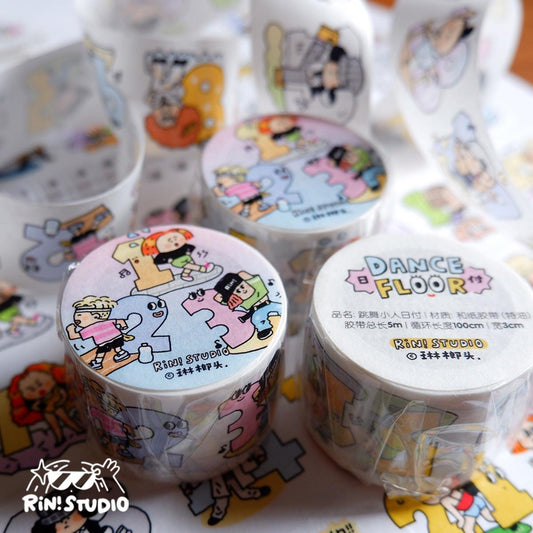 Dance Floor Washi Tape: RiN Studio Kawaii Journaling Tape Vol. 22