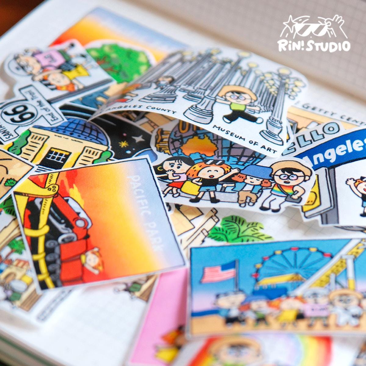 Los Angeles Washi Tape or Sticker Sheet - RiN Studio Kawaii Stationery