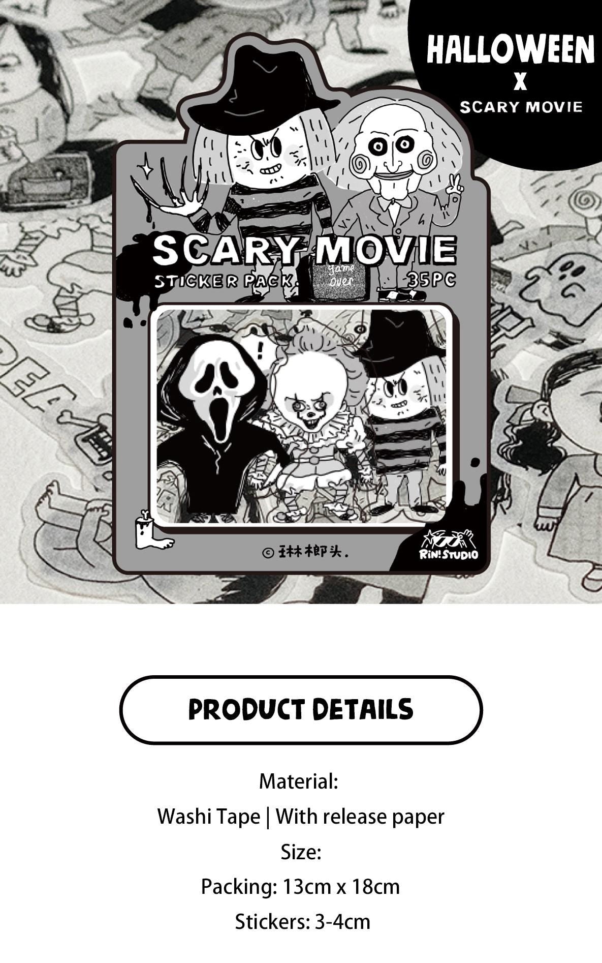 Halloween | Sticker Pack | Scary Movie | Horror | Journaling | Stationery  | RiN studio product | Crafting Tape