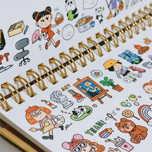 Kawaii Girl Power Washi Tape, Bullet Journal Scrapbook Tape