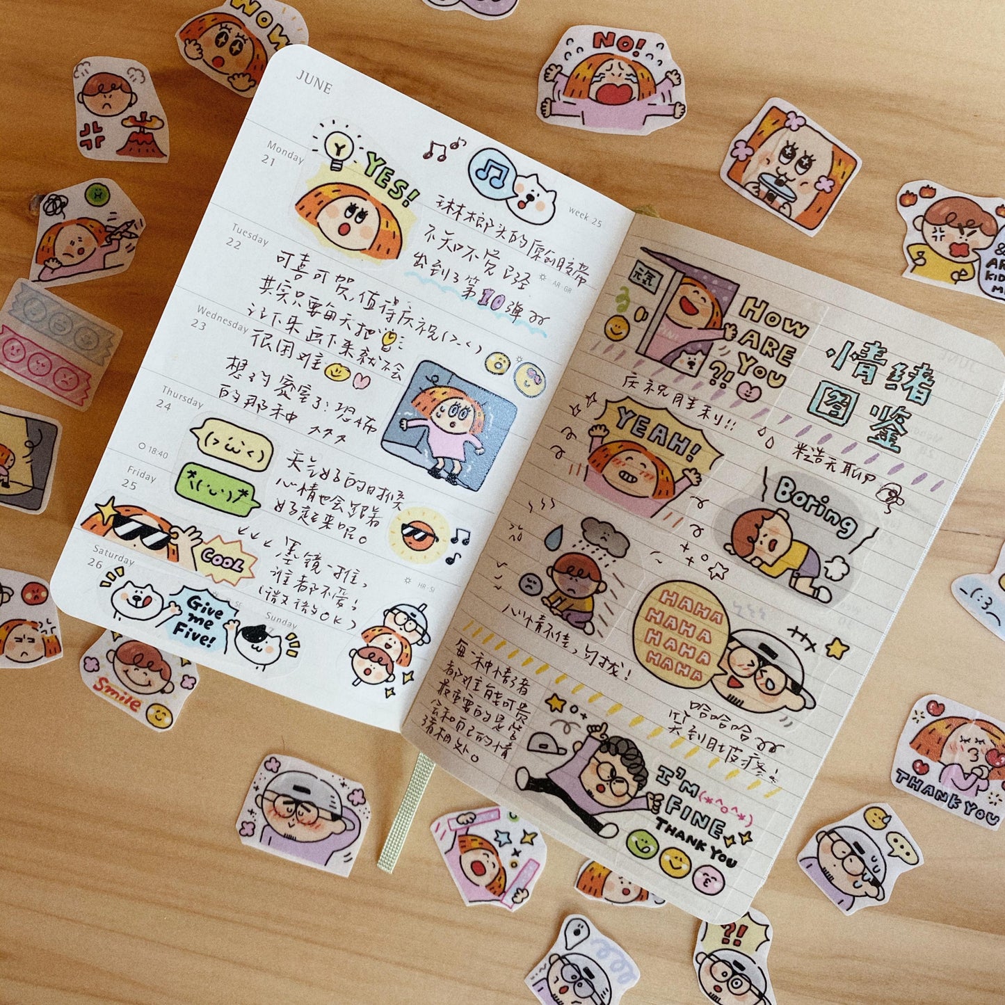 Emotion Washi Tape: RiN Studio Vol. 10, Kawaii Journaling Tape