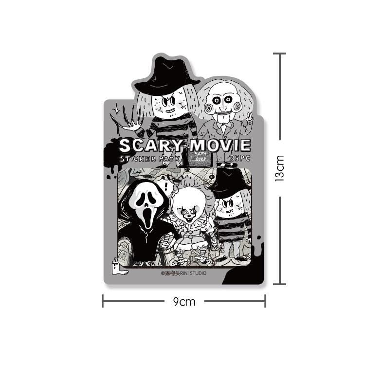 Halloween | Sticker Pack | Scary Movie | Horror | Journaling | Stationery  | RiN studio product | Crafting Tape