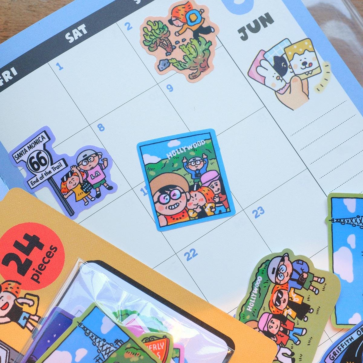 Stickers | Los Angeles | Luggage stickers | Pack | Journaling | City | Kawaii Stationery | Cute | RiN studio original