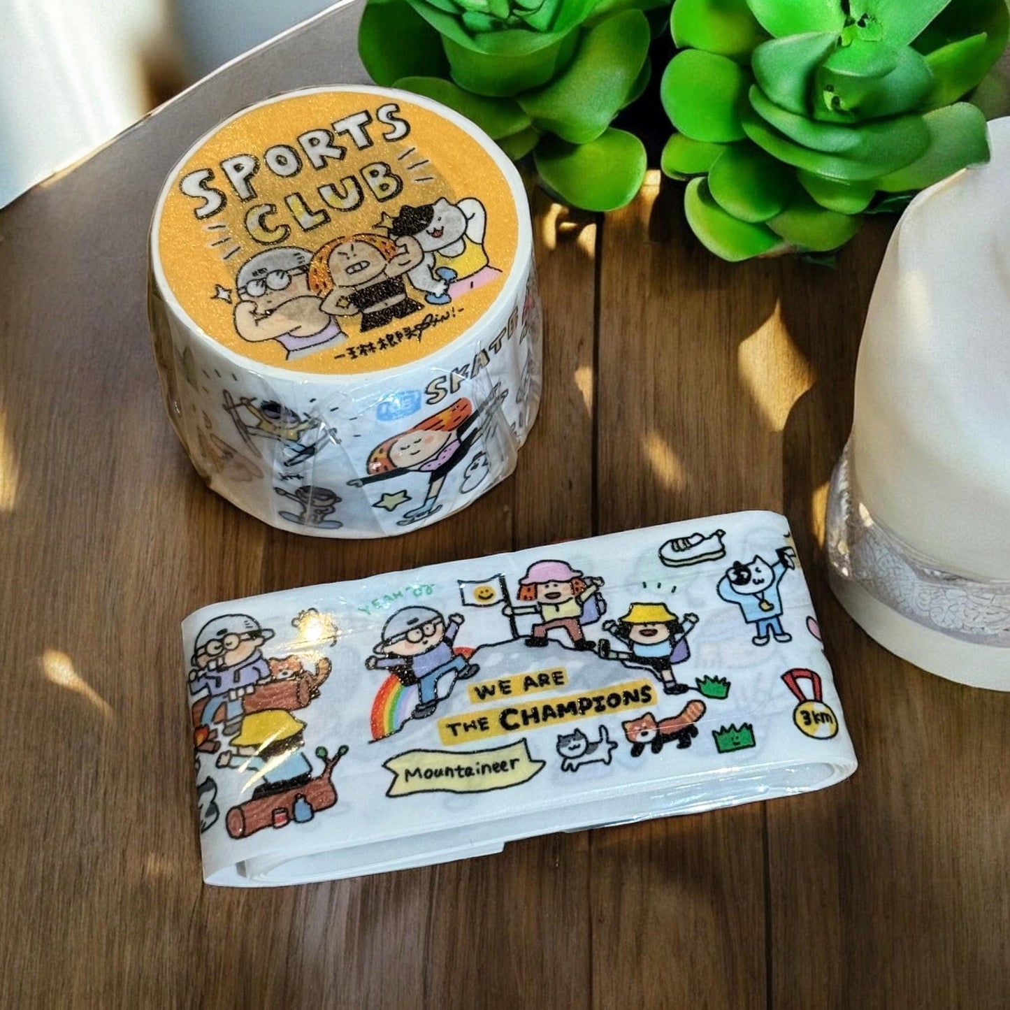 Sports Club Washi Tape: Kawaii Exercise Journaling Tape