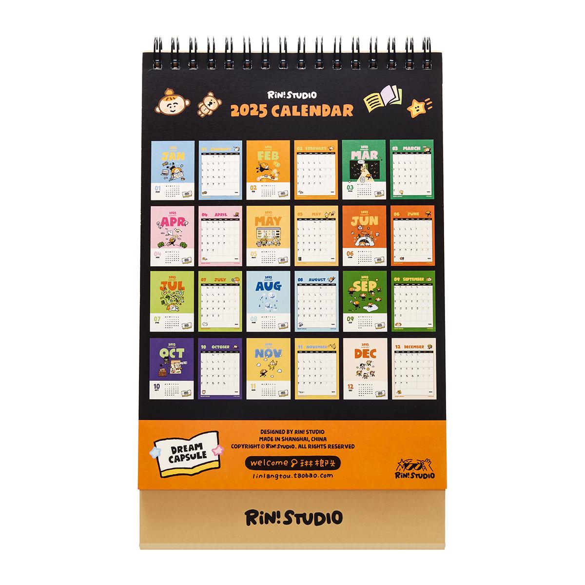 2025 Desk Calendar, 2025 Table Calendar, Monthly Calendar, Kawaii Calendar, Calendar with stand, Cute Calendar, Christmas Gift, Xmas Gift