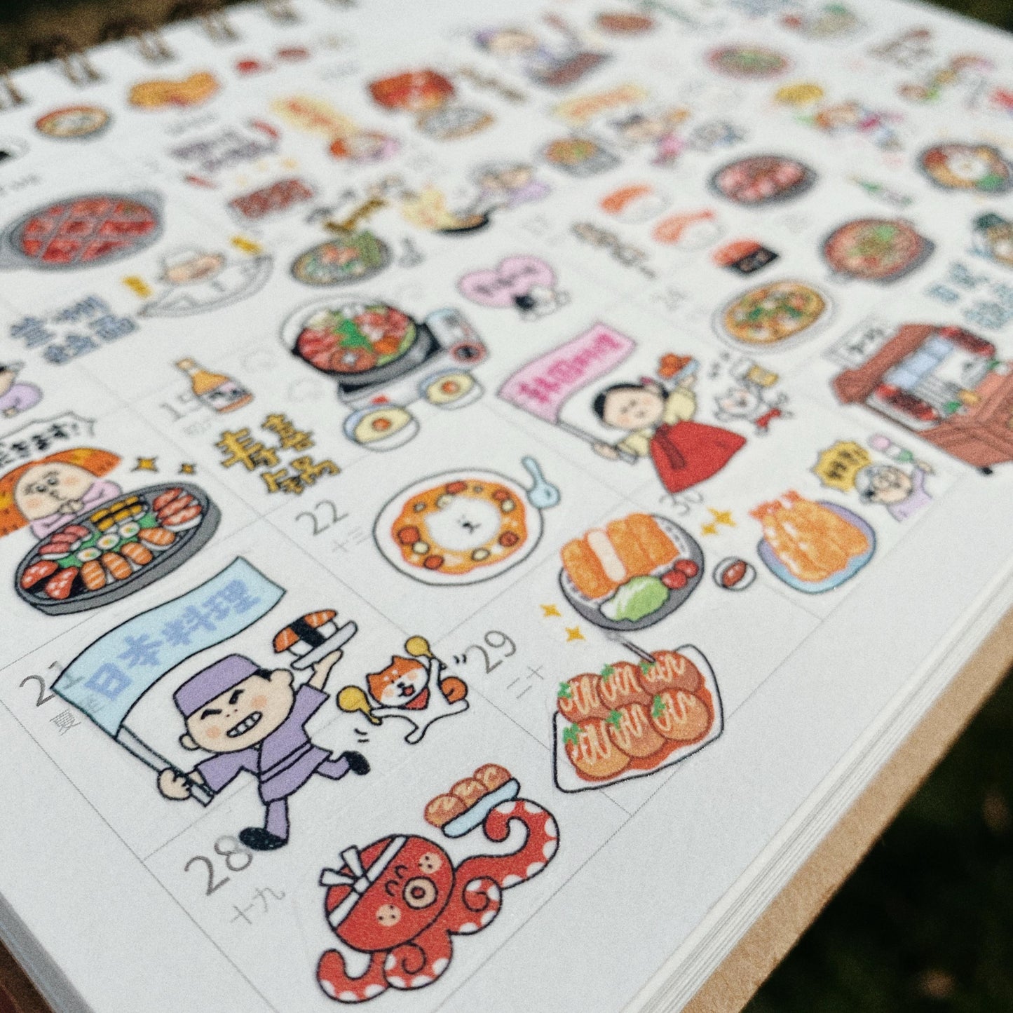 Asian Food Washi Stickers by RiN Studio – packaging and product overview