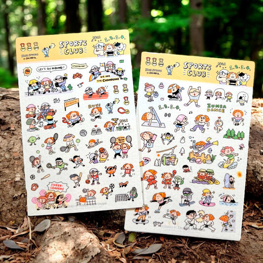 Sports Club Washi Stickers: Kawaii Planner Stickers