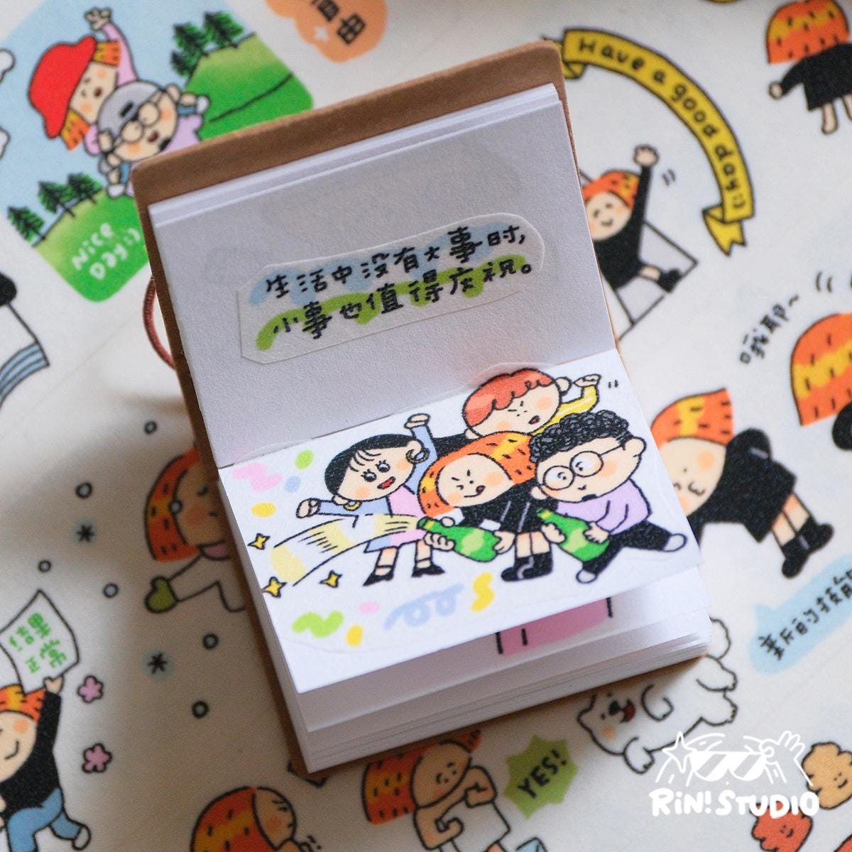 Mini Sketchbook, Kawaii Journal, Stationery, RiN! Studio Original (3cm x 4cm)