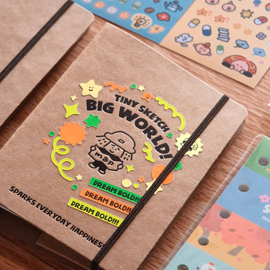 A7/M5 Ring Binder Notebook: Craft Paper Journal Organizer