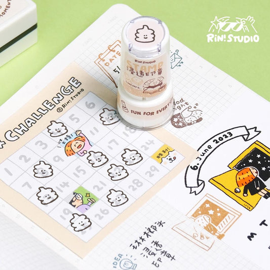 Mini Portable Stamp: Plate and Poop Pattern - RiN! Studio