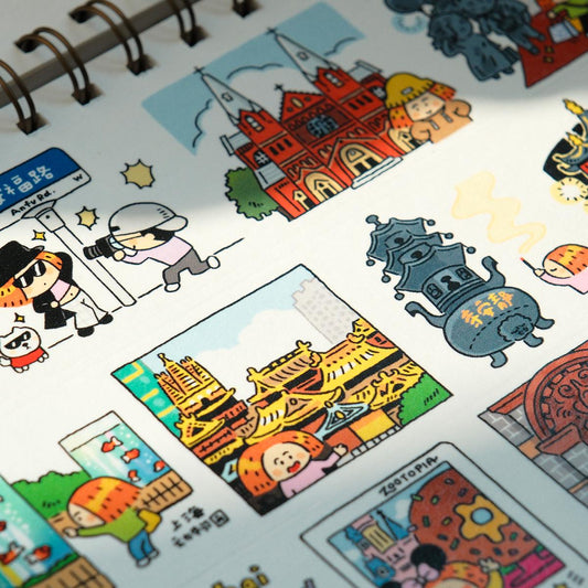 Washi Tape | Stickers | Shanghai | Journaling | Kawaii Stationery | Imagination | City Walk | Crafting Tape