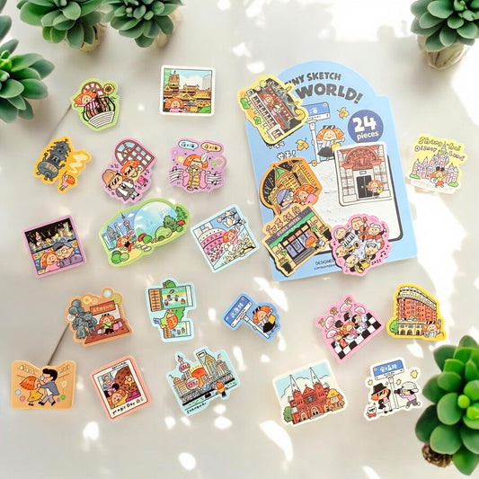 Shanghai Stickers: Kawaii City Journaling Stickers (24 Pieces)
