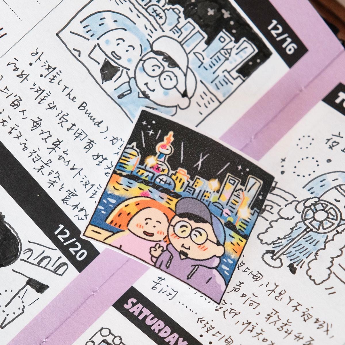 Shanghai City Walk Stickers: Travel Journal Embellishments