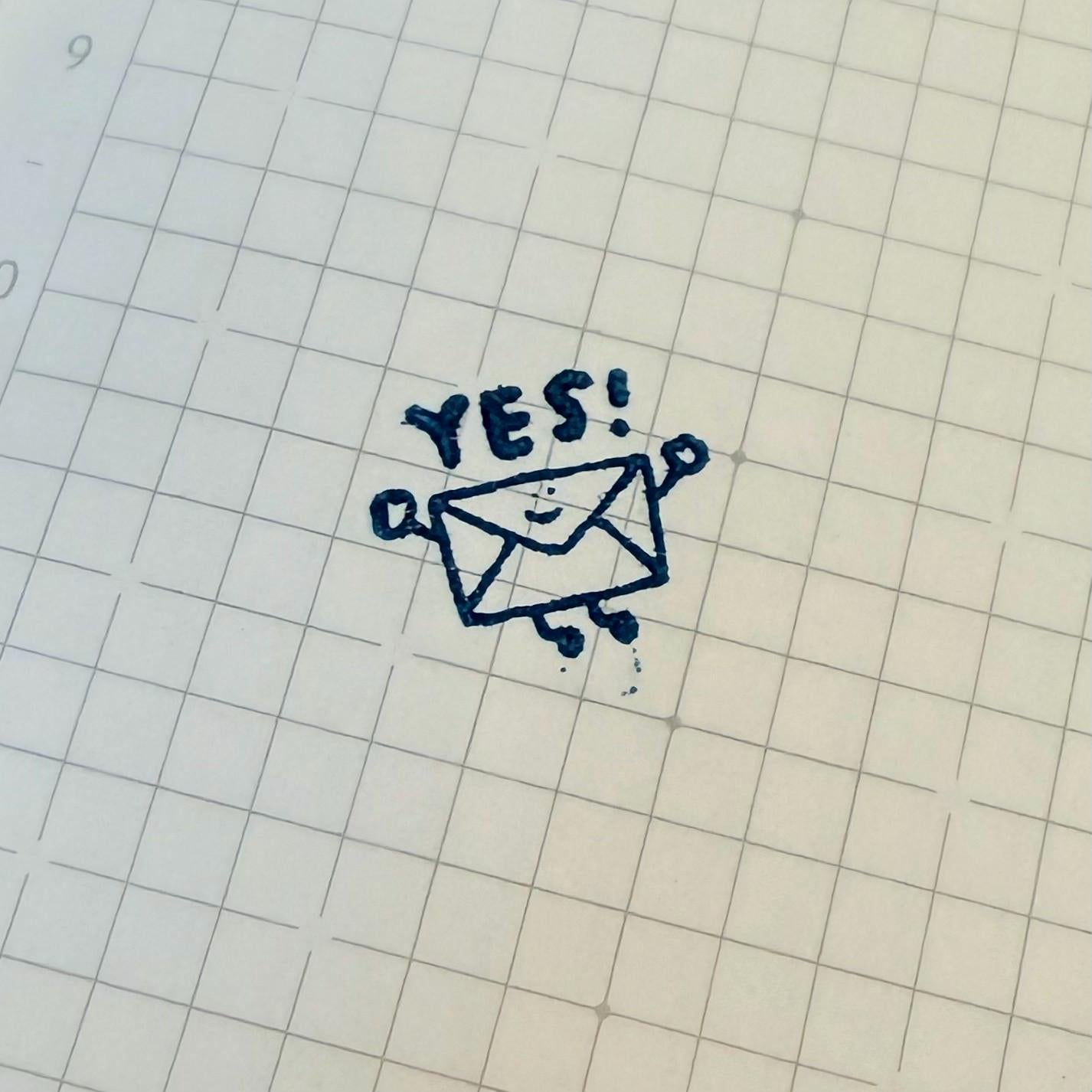 Mini "Yes" or "Idea" Stamp: 10mm Round Journaling Stamp