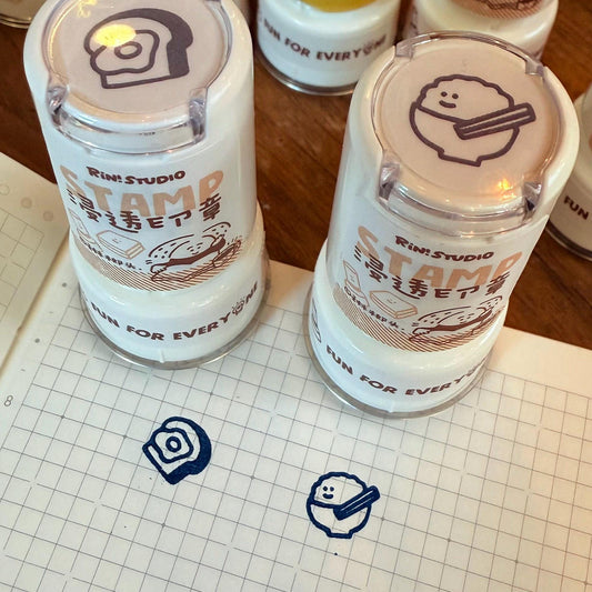 Mini Food Stamp: Rice Toast Round Stamp for Creative Crafting