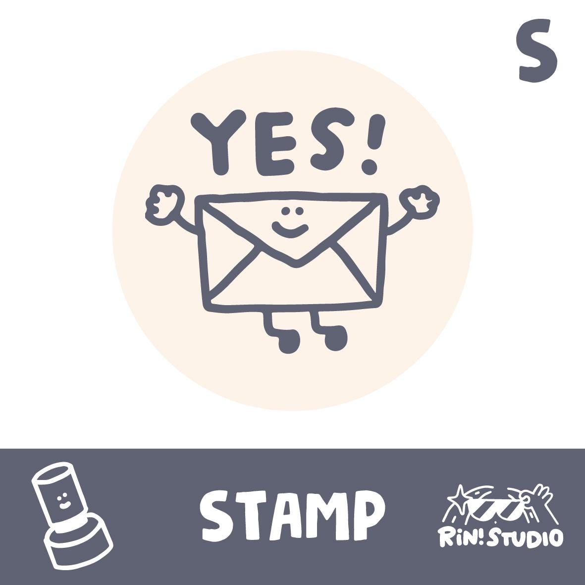 Mini "Yes" or "Idea" Stamp: 10mm Round Journaling Stamp