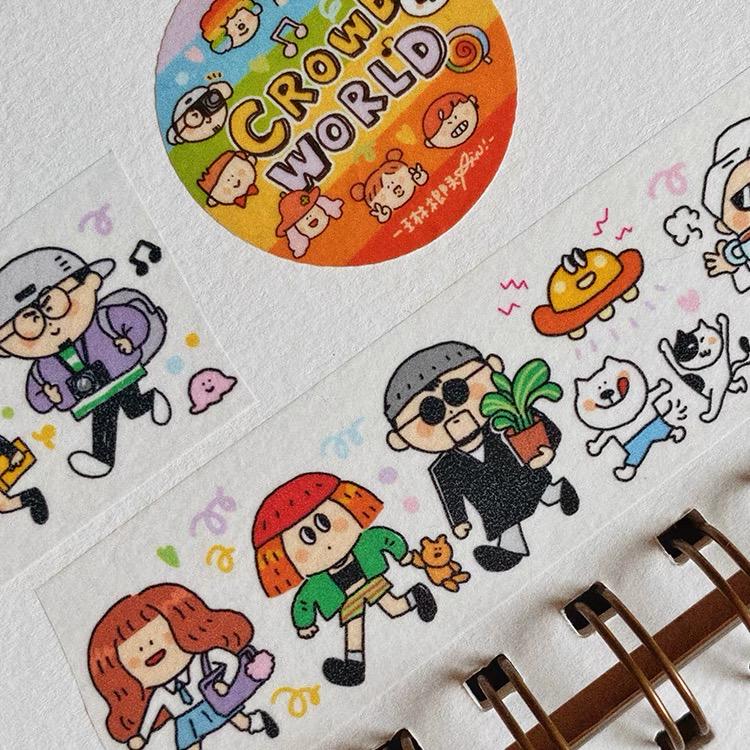Kawaii Large Washi Tape Stickers: Crowd world, diversity sticker, Rainbow sticker, Pride Sticker, LGBT+ sticker