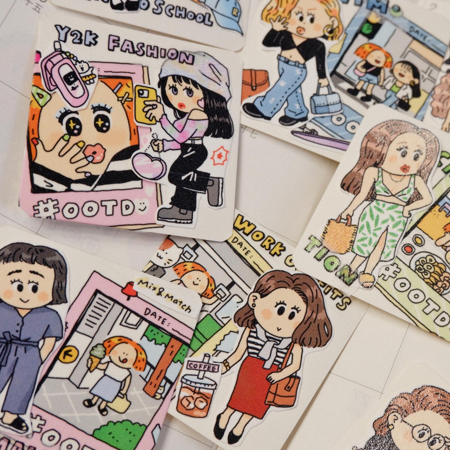 Fashion Girl Washi Tape: OOTD Planner, Kawaii Journal (V19)