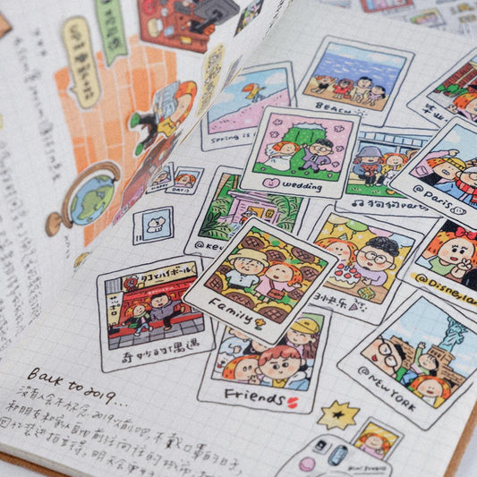 Kawaii Study Room Decor Washi Tape by RiN Studio – flat lay for bullet journal spread