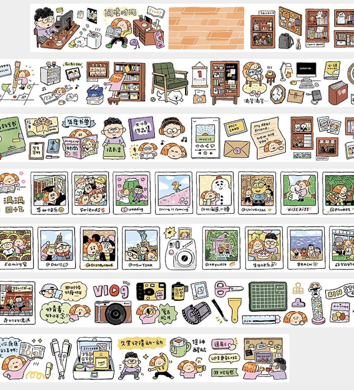 Kawaii Washi Tape Roll: Study Room Decor, Instax Stickers