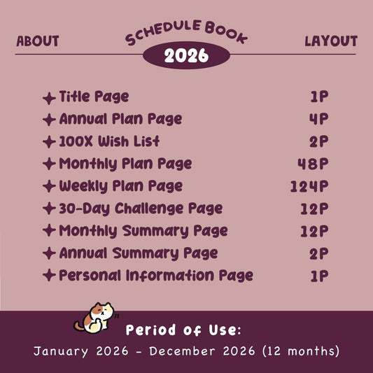 2026 Planner: B6 Schedule Book - Savour Every Moment