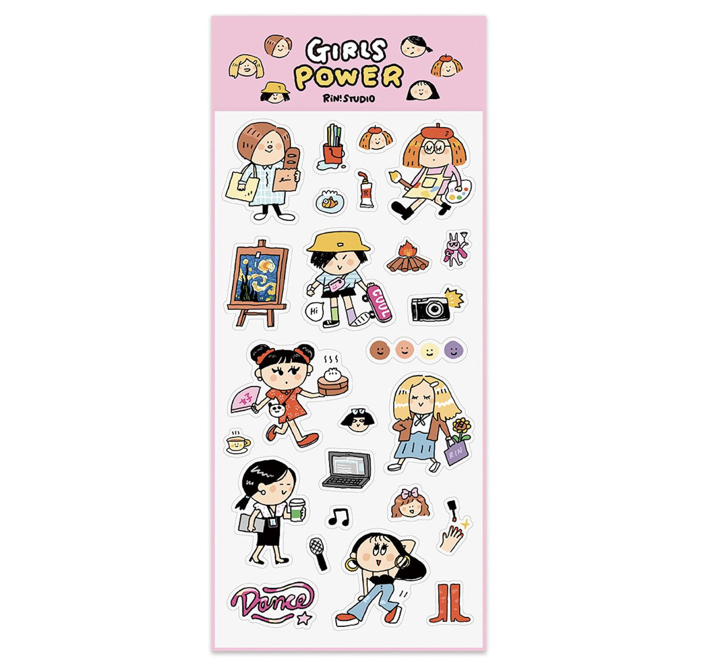 Girls Power PVC Stickers: RiN Studio Original