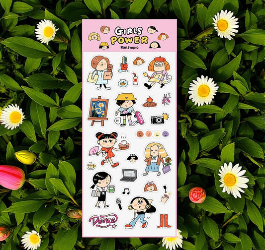 Girls Power PVC Stickers: RiN Studio Original