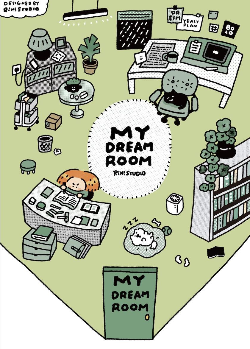 Kawaii PVC Stickers: My Dream Room 3D Scene