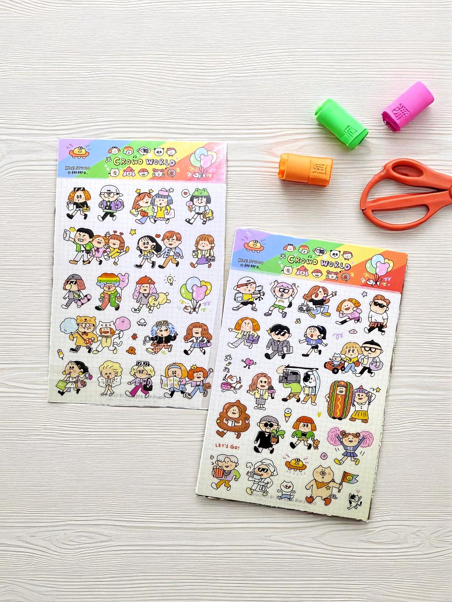 Kawaii Large Washi Tape Stickers: Crowd world, diversity sticker, Rainbow sticker, Pride Sticker, LGBT+ sticker
