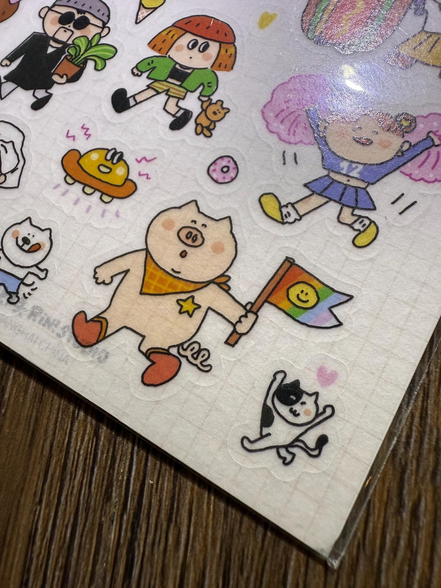 Kawaii Large Washi Tape Stickers: Crowd world, diversity sticker, Rainbow sticker, Pride Sticker, LGBT+ sticker