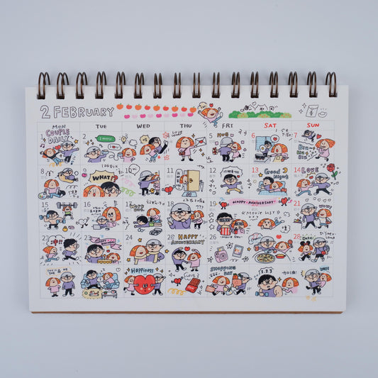 Kawaii Couple Daily Washi Tape Roll: Valentines Stickers
