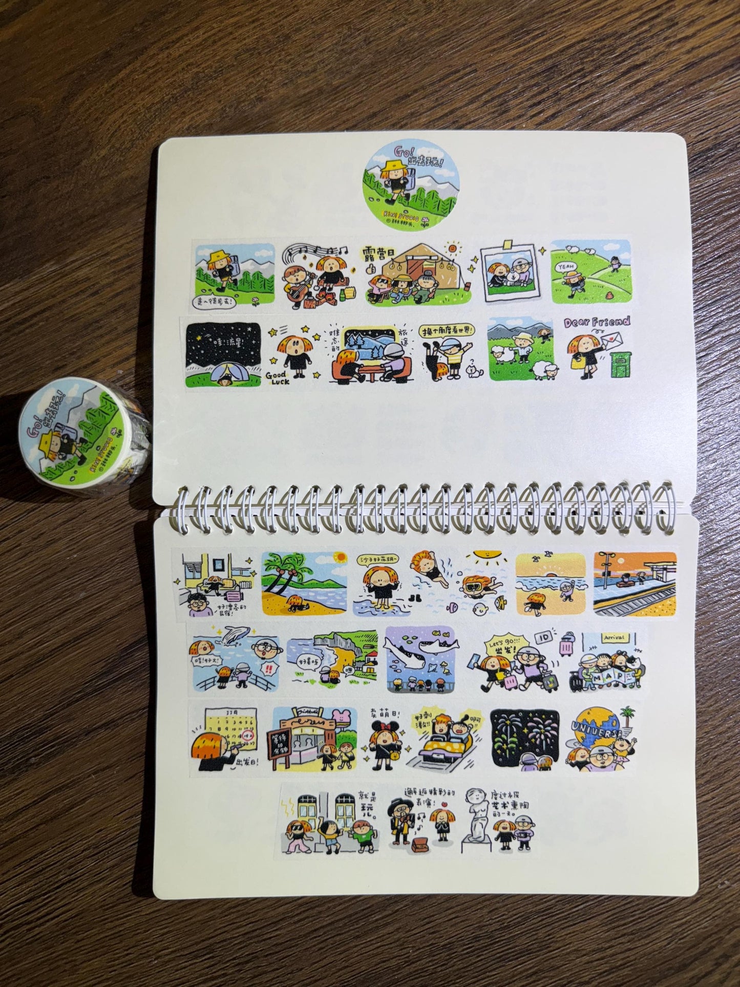 Fun Go Out Washi Tape, Kawaii Journal Stickers, Diary Stickers V15