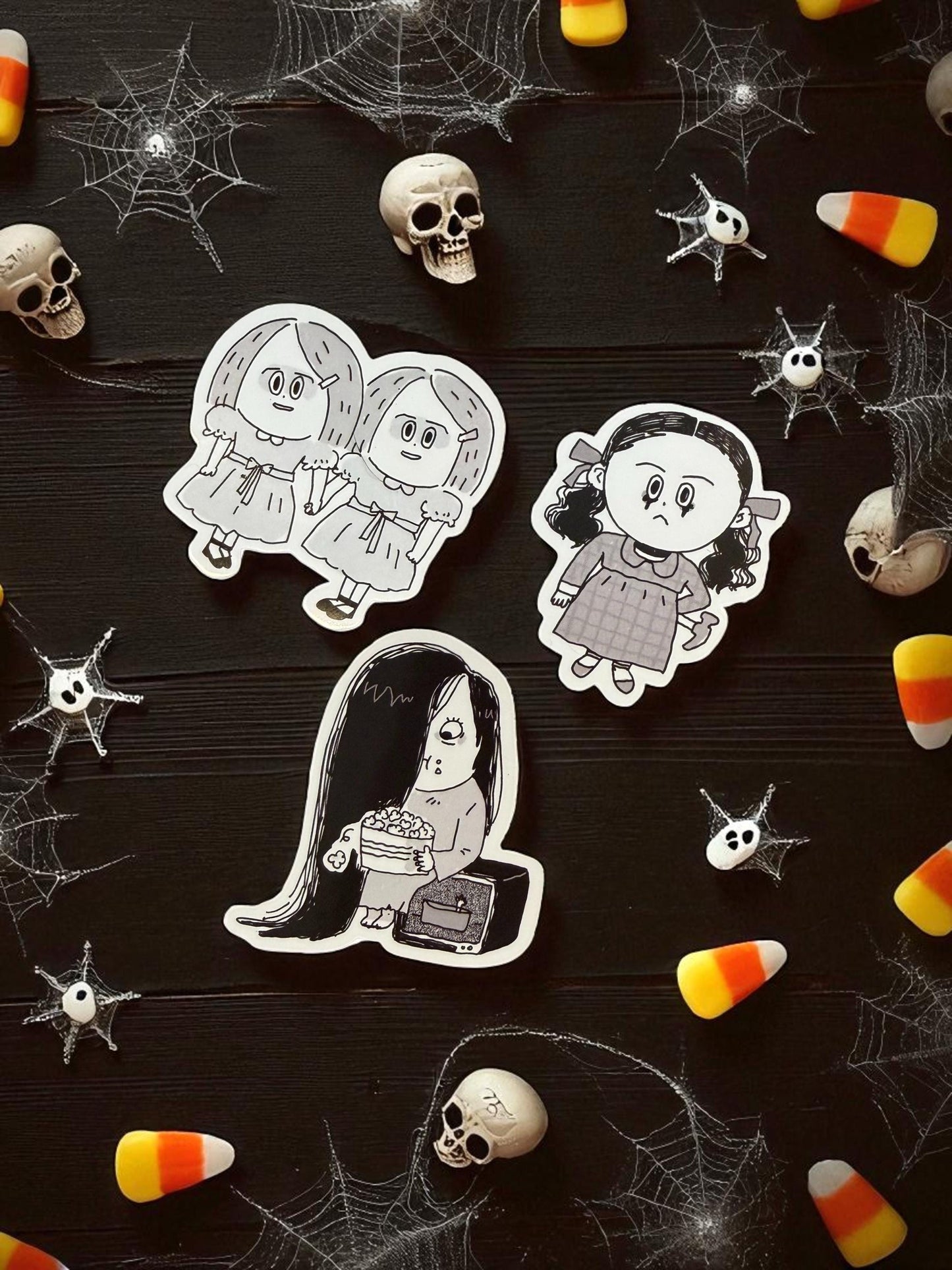 Halloween Vinyl Stickers, Horror Moive, Shining, Orphan, Sadoko, Bottle Sticker, Waterproof