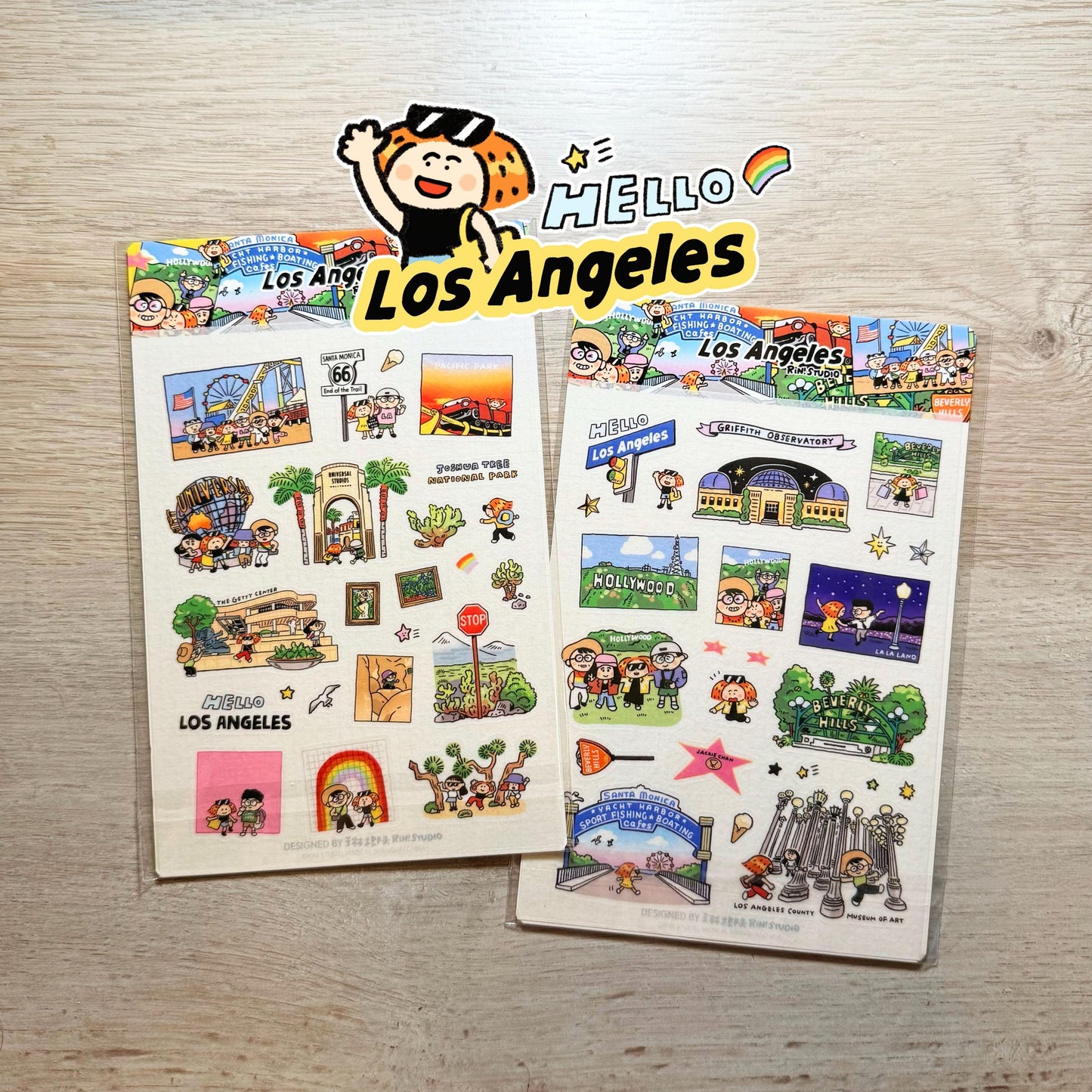 Los Angeles Washi Tape or Sticker Sheet - RiN Studio Kawaii Stationery
