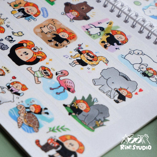 Kawaii Animal Washi Tape: Daydream Friends, Journaling V27