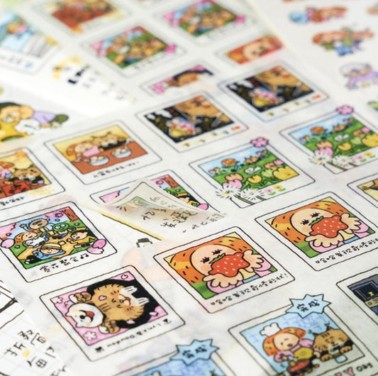 Instax Washi Stickers: Kawaii Planner instant camera by RiN Studio – flat lay for bullet journal spread