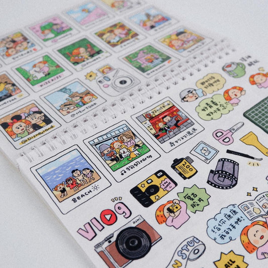 Kawaii Washi Stickers: Study Room Decor, Instax Stickers by RiN Studio – flat lay for bullet journal spread