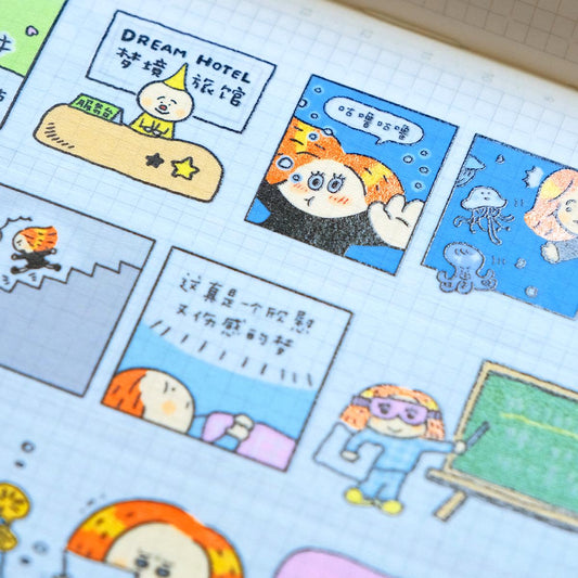Dream Story Washi Tape by RiN Studio – flat lay for bullet journal spread