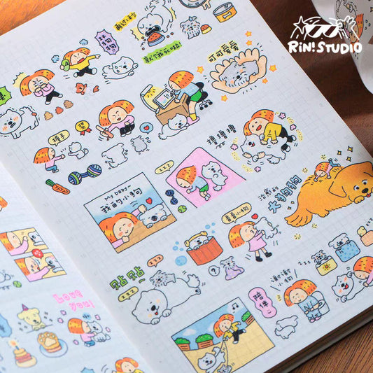 Dog Stickers | Life with Fur Babies, Kawaii Journaling Stickers