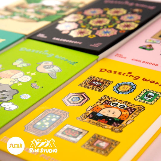 A7 Hardcover Pocket Notebook, Sketch book for Stamps and Journal by RiN!Studio