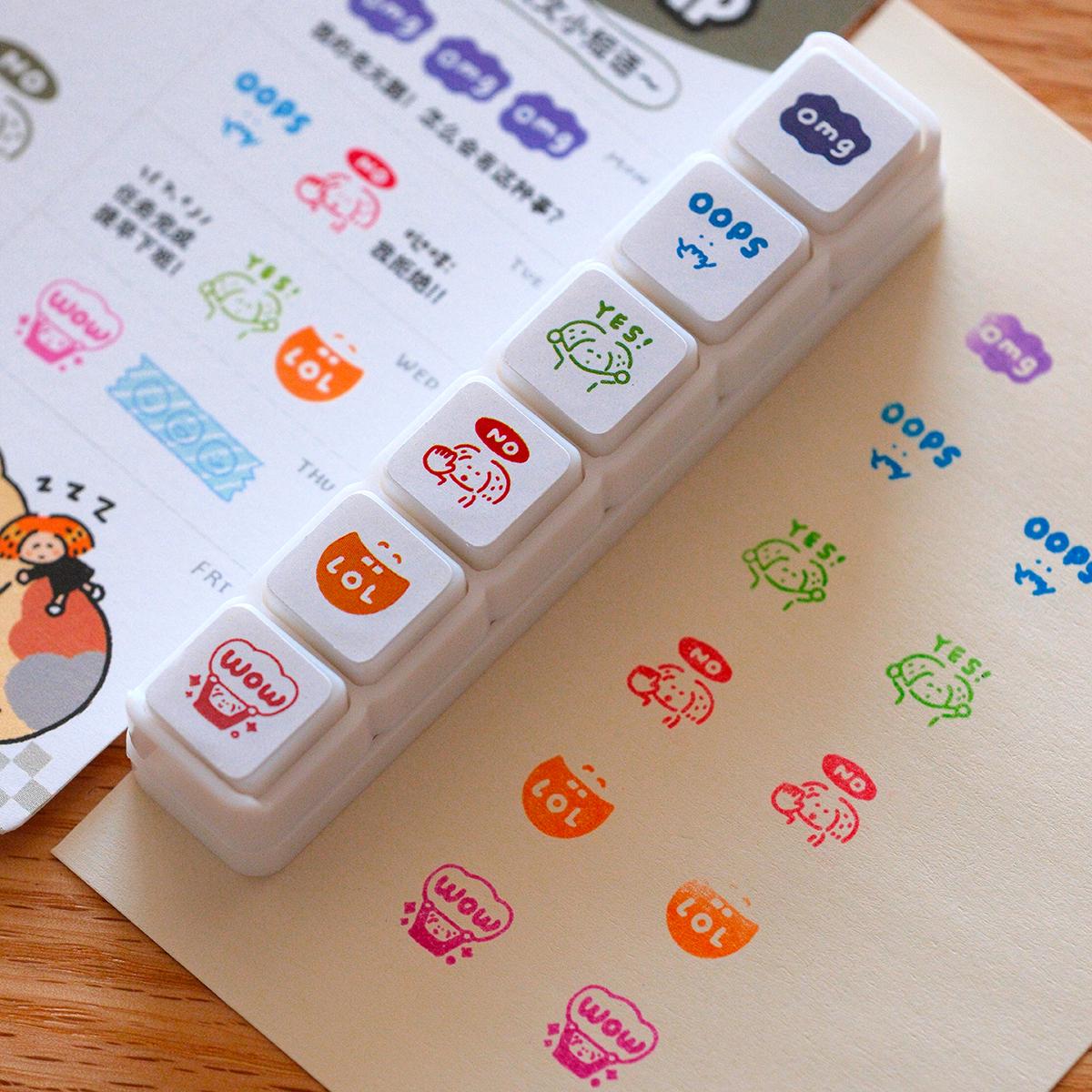 Mini 6 in 1 stamps - OMG - Portable size