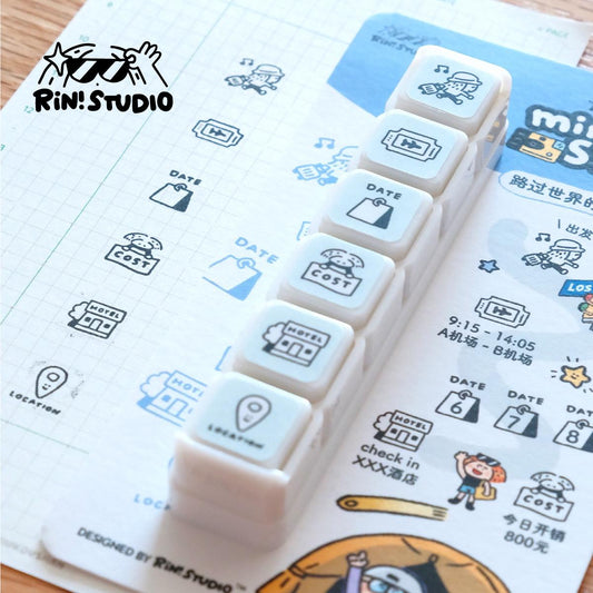 Mini 6 in 1 stamps - Travel - Portable size