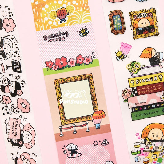 Writable washi tape - Dazzling World | Jourrnal Tape | RiN! Studio
