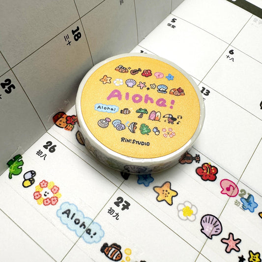 Aloha Hawaii mini Washi Tape - summer & beach vibe RiN! Studio